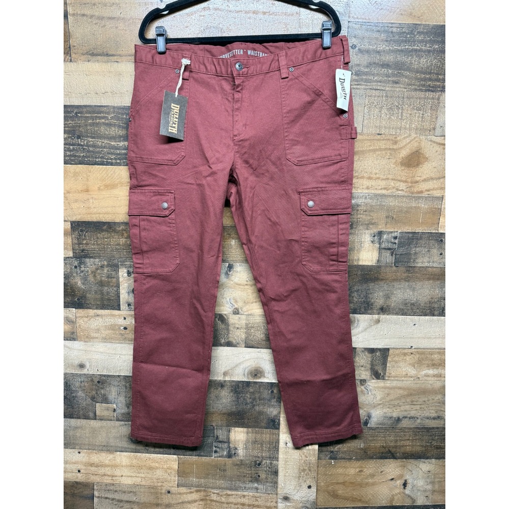 Duluth Trading Co Fire Hose Slim Leg Cargo Pants Red Curvesetter 14x29 34719 NEW